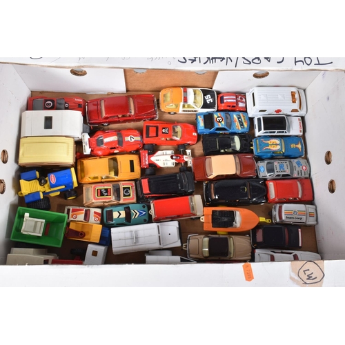 20 - A QUANTITY OF UNBOXED AND ASSORTED PLAYWORN DIECAST VEHICLES, to include Corgi Toys Chitty Chitty Ba... 