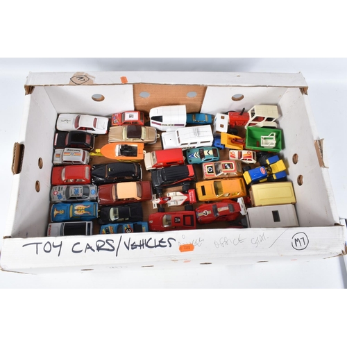 20 - A QUANTITY OF UNBOXED AND ASSORTED PLAYWORN DIECAST VEHICLES, to include Corgi Toys Chitty Chitty Ba... 