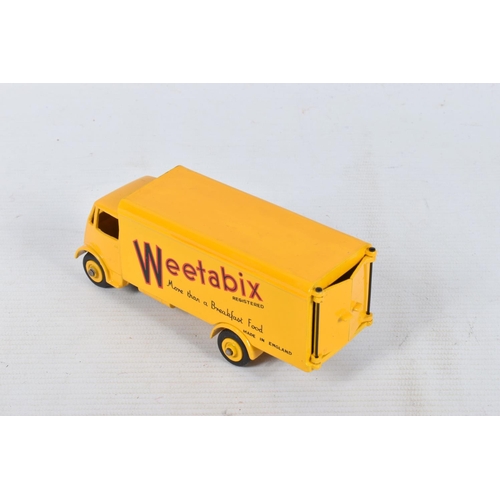 26 - FIVE UNBOXED AND ASSORTED DINKY TOYS GUY LORRIES AND VANS, all have been modified, rebuilt and/or re... 