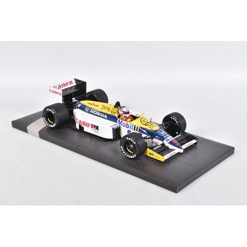 40 - A BOXED MINICHAMPS WILLIAMS HONDA FW11 N. MANSELL 1986 SCALE 1:18 MODEL VEHICLE, numbered 117 860005... 