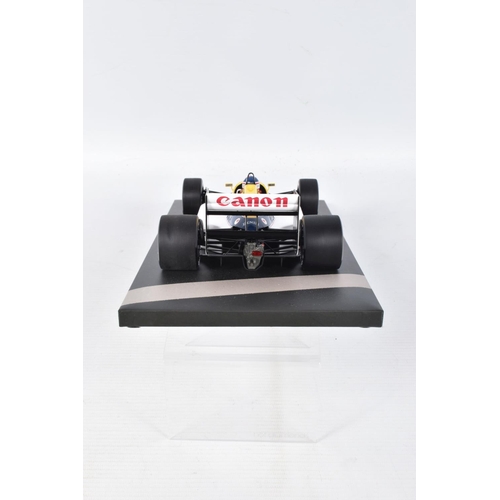 40 - A BOXED MINICHAMPS WILLIAMS HONDA FW11 N. MANSELL 1986 SCALE 1:18 MODEL VEHICLE, numbered 117 860005... 