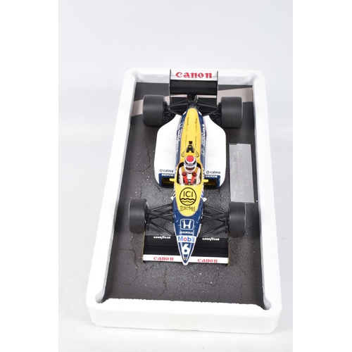 41 - A BOXED MINICHAMPS WILLIAMS HONDA FW11 N. PIQUET . GERMAN GP 1986 SCALE 1:18 MODEL VEHICLE, numbered... 