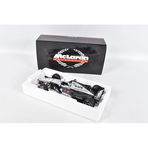 47 - TWO BOXED MINICHAMPS MCLAREN MP4 AND AYRTON SENNA BRABHAM BMW BT52B BOTH SCALE 1:18, numbered 530 99... 