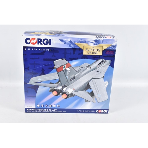 58 - THREE BOXED CORGI CLASSICS AVIATION ARCHIVE MODELS, 1/72 scale 90 Years of the R.A.F. SEPECAT Jaguar... 