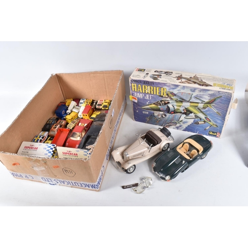 66 - A QUANTITY OF UNBOXED AND ASSORTED PLAYWORN DIECAST VEHICLES, to include Corgi Rockets The Saint's V... 