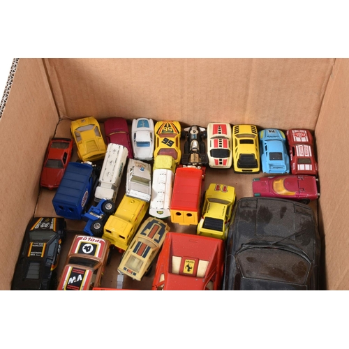 66 - A QUANTITY OF UNBOXED AND ASSORTED PLAYWORN DIECAST VEHICLES, to include Corgi Rockets The Saint's V... 