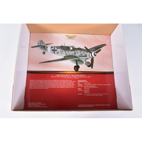 8 - A BOXED CORGI WORLD WAR II MESSERSCHMITT BF 109G - 'BLACK DOUBLE CHEVRON' 1:32 SCALE, numbered AA349... 