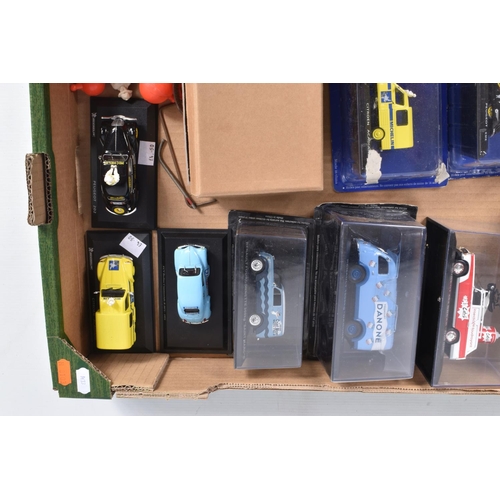 67 - A QUANTITY OF UNBOXED AND ASSORTED PLAYWORN DIECAST VEHICLES, to include Dinky A>A. Motorcycle Patro... 