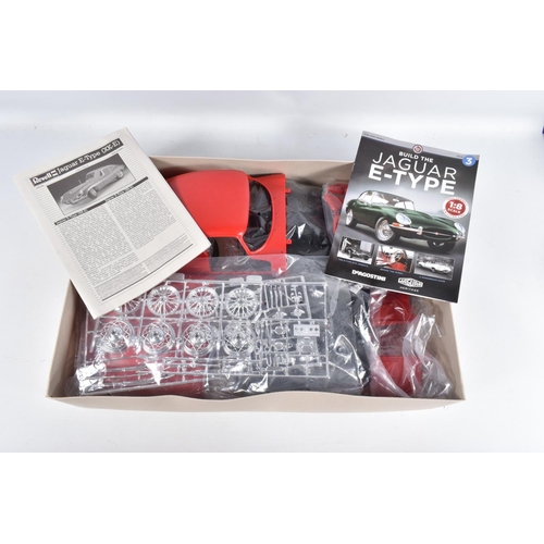 76 - A BOXED REVELL 1:8 SCALE JAGUAR E-TYPE(XK-E) UNBUILT MODEL VEHICLE, numbered 07390,  contents unchec... 