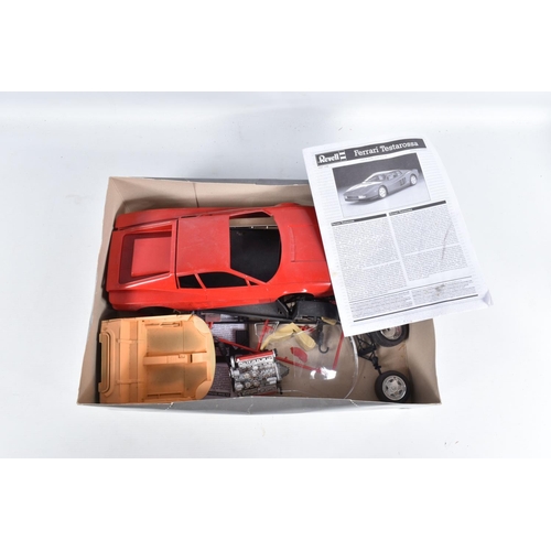 77 - A BOXED REVELL 1:12 SCALE  FERRARI TESTAROSSA UNBUILT MODEL VEHICLE, numbered 07447, contents unchec... 