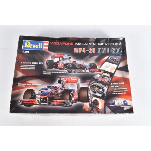 78 - TWO BOXED REVELL UNBUILT MODEL RACE CARS, the first is a 1:12 scale Ferrari 126 C2 (1982) model numb... 