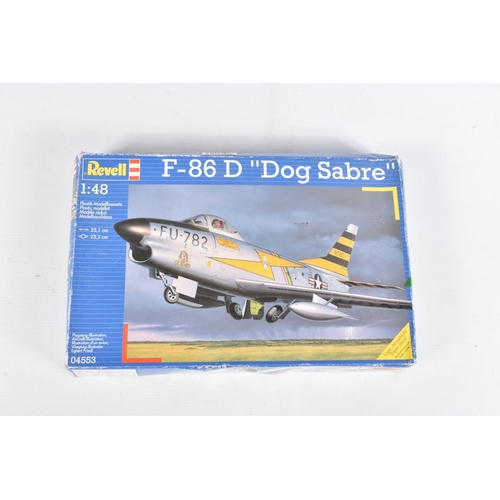 82 - FIVE BOXED REVELL UNBUILT MODEL MILITARY AIRCRAFTS, the first is a 1:32 scale BAe HAWK T.1A Royal Ai... 