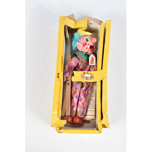 87 - A  BOXED PELHAM VENTRILOQUIAL CLOWN PUPPET, No.V7, with an unboxed SL Bimbo and a boxed SM Clown, al... 