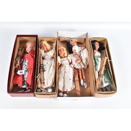 88 - FIVE BOXED PELHAM SL PUPPETS, 2 x Fairy, Cinderella and 2 x Ballet Girl, all appear complete and in ... 