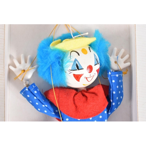 90 - FIVE BOXED PELHAM JUNIOR PUPPETS, Andy Pandy, 2 x JC7 Clowns in different colour outfits and 2 x Boy... 