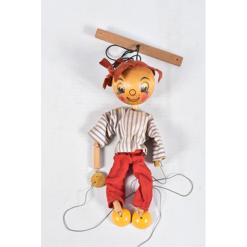 92 - SIX UNBOXED PELHAM JUMPETTE PUPPETS,to include two clowns, with two unidentified c.1950's hand/glove... 