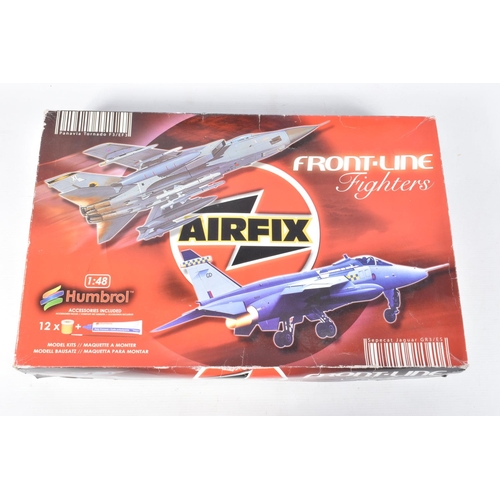 113 - THREE 1:48 SCALE AIRFIX MILITARY AIRCRAFT MODELS , the first is the EE Lightning F-1/F-1A/F-2/F-3 nu... 