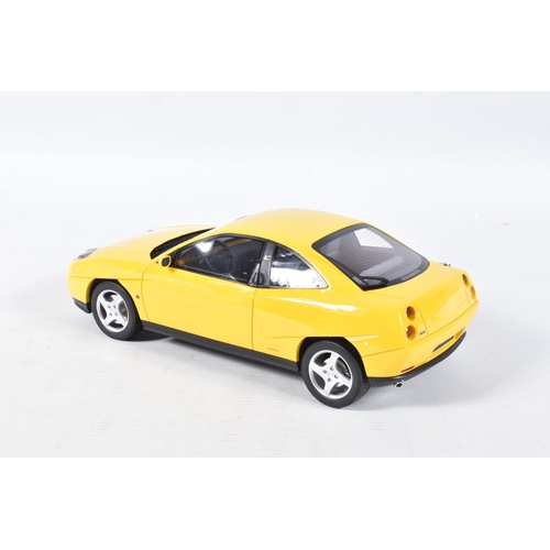 117 - A BOXED OTTO MOBILE FIAT COUPE TURBO 20V JAUNE 1:18 MODEL VEHICLE, numbered OT644UVI, yellow body, w... 