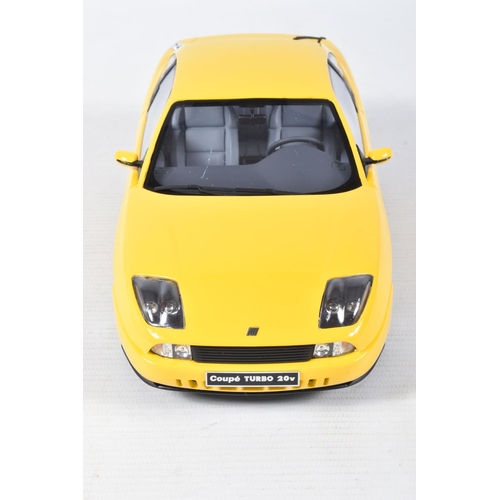 117 - A BOXED OTTO MOBILE FIAT COUPE TURBO 20V JAUNE 1:18 MODEL VEHICLE, numbered OT644UVI, yellow body, w... 