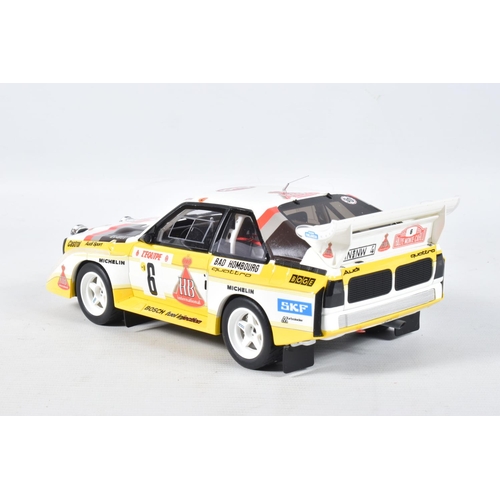 118 - A BOXED OTTO MOBILE AUDI SPORTS QUATTRO SI RMC#6 1:18 MODEL RALLY CAR, numbered OT616 UVI, white bod... 