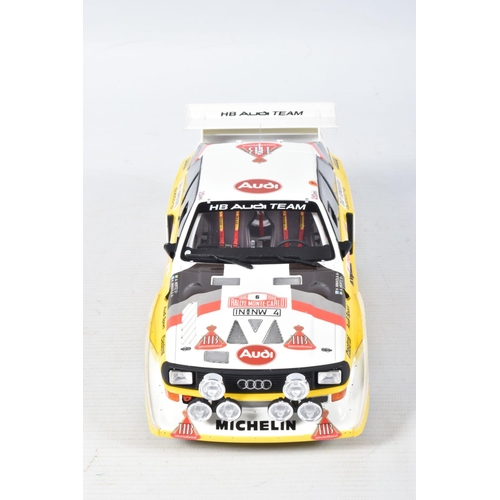 118 - A BOXED OTTO MOBILE AUDI SPORTS QUATTRO SI RMC#6 1:18 MODEL RALLY CAR, numbered OT616 UVI, white bod... 