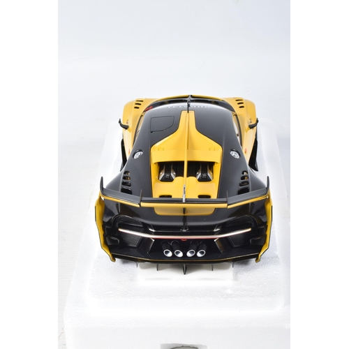 122 - A BOXED AUTOART BUGATTI VISION GRAN TURISMO 1:18 MODEL VEHICLE, numbered 70989, in Giallo Midas yell... 