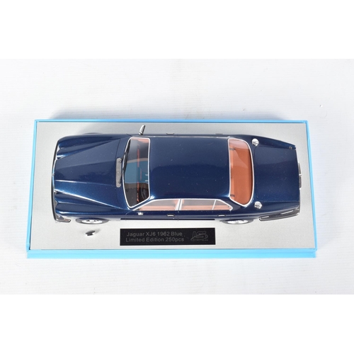 125 - A BOXED LIMED EDITION LS COLLECTIBLES BLUE JAGUAR XJ6 1982 1:18 MODEL VEHICLE, numbered LS025B, dark... 