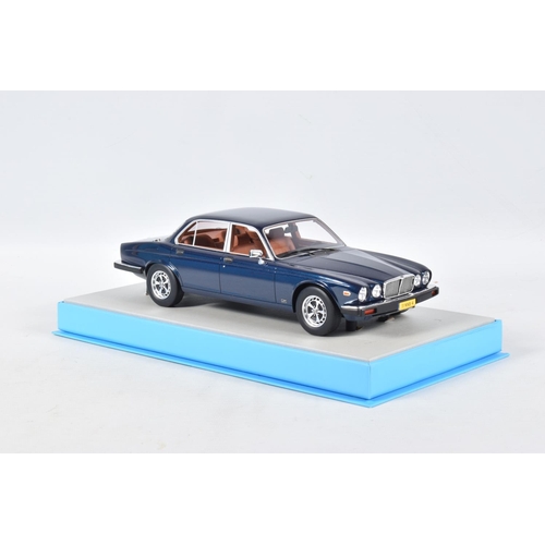 125 - A BOXED LIMED EDITION LS COLLECTIBLES BLUE JAGUAR XJ6 1982 1:18 MODEL VEHICLE, numbered LS025B, dark... 