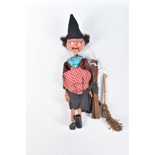 95 - NINE BOXED PELHAM SM PUPPETS, 2 x Farmer, Witch with broom , Schoolmaster, Policeman, 2 x MacBoozle ... 