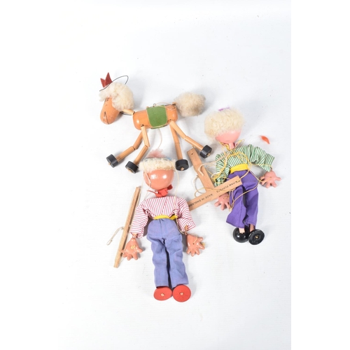 99 - THREE BOXED PELHAM JC GIRL WITH SKIPPING ROPE PUPPETS, all appear complete and in fairly good condit... 