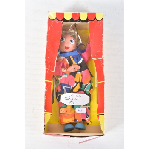 99 - THREE BOXED PELHAM JC GIRL WITH SKIPPING ROPE PUPPETS, all appear complete and in fairly good condit... 