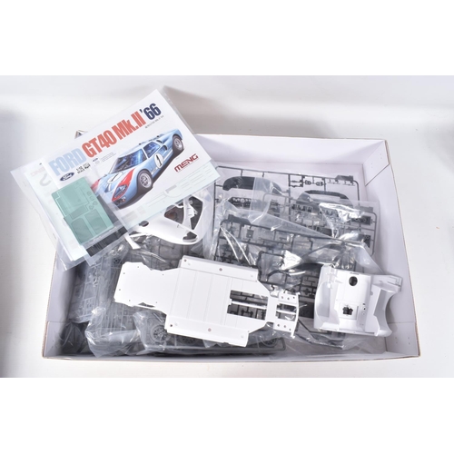 127 - A BOXED UNBUILT MENG FORD GT40 MK.II'66 1:2 SCALE MODEL RACING CAR, racing series RS-002, off white ... 