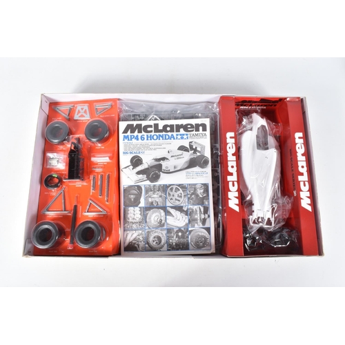 129 - A BOXED UNBUILT TAMIYA MCLAREN MP4/6 HONDA BIG SCALE SERIES 26 1:12 MODEL RACE CAR, numbered 12028, ... 