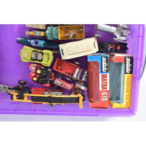 146 - A QUANTITY OF UNBOXED AND ASSORTED PLAYWORN DIECAST VEHICLES, to include Dinky Toys Dodge Farm Produ... 