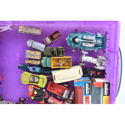 146 - A QUANTITY OF UNBOXED AND ASSORTED PLAYWORN DIECAST VEHICLES, to include Dinky Toys Dodge Farm Produ... 