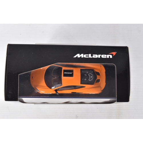 147 - FOUR BOXED PAUL'S MODEL ART MINICHAMPS MODELS, to include a McLaren 675LT in McLaren Orange, 1 of 20... 