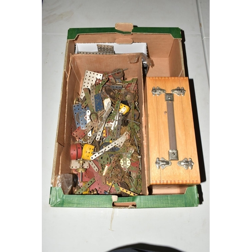 155 - A LARGE COLLECTION OF ASSORTED LOOSE MECCANO, mainly 1930's to 1970's eras, all in playworn conditio... 