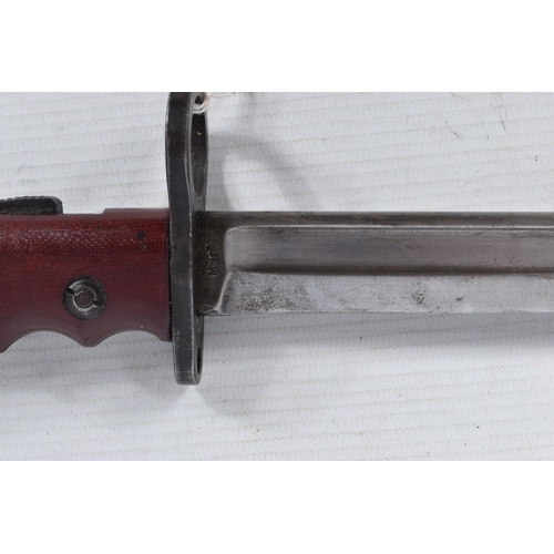 249 - A SCARCE BRITISH NUMBER 7 BAYONET, one side of the blade is marked no 7 MKL and the other side is ma... 