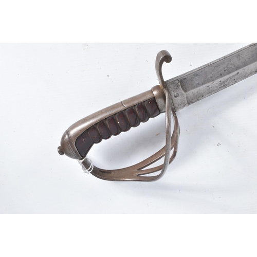 273 - AN EDWARDIAN CURVED SWORD MADE BY E THURKLE OF SOHO LONDON, the blade features the makers name on on... 