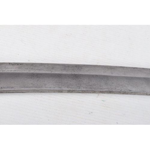 273 - AN EDWARDIAN CURVED SWORD MADE BY E THURKLE OF SOHO LONDON, the blade features the makers name on on... 