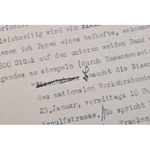 275 - A LETTER SENT BY HENRICH HIMMLER TO PHILIP BOUHLER, Philip Bouhler was business manager of the Germa... 