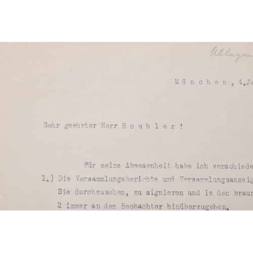 275 - A LETTER SENT BY HENRICH HIMMLER TO PHILIP BOUHLER, Philip Bouhler was business manager of the Germa... 