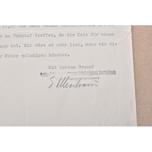 277 - A 1930 DATE LETTER SIGNED BY ERICH OLLENHAUER, the letter that was sent to Dr Erich Winkler and was ... 