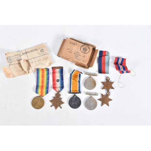 280 - AN INTERESTING FAMILY GROUP OF WWI AND WWII MEDALS AND PHOTOGRAPHS, the medals consist of a 1914 mon... 