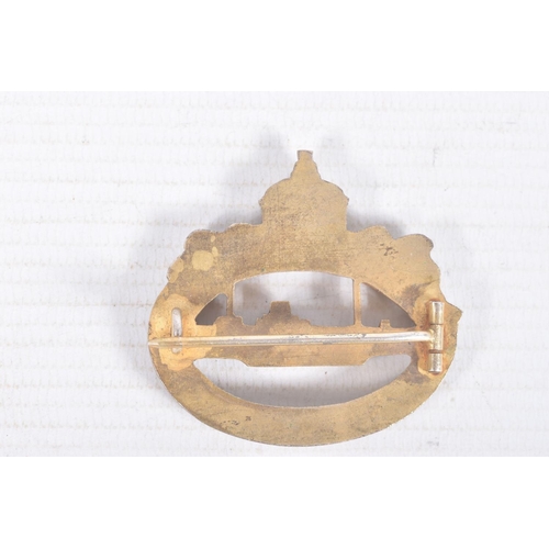 283 - A WWI ERA IMPERIAL GERMANY U-BOAT BADGE, this is bronze in colour and has a pin fastener, it has no ... 