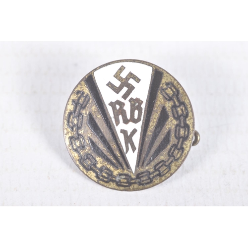 286 - TWO THIRD REICH GERMAN PIN BADGES, they are RBK REICHSBUND DER KORPERBEHINDERTERN members pin badge ... 