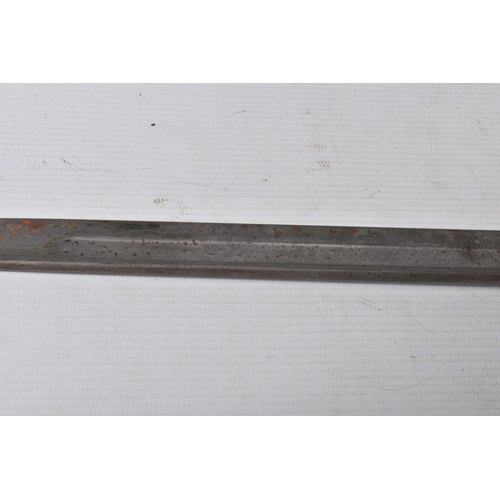 287 - A WWI UNITED STATES 1917 REMINGTON BAYONET, this has a ribbed wooden grip and the blade has clear ma... 