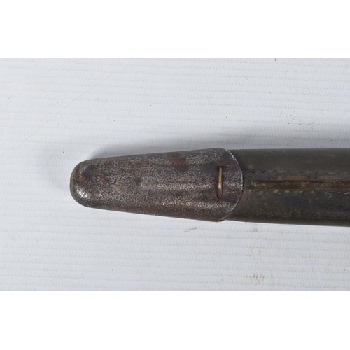 287 - A WWI UNITED STATES 1917 REMINGTON BAYONET, this has a ribbed wooden grip and the blade has clear ma... 