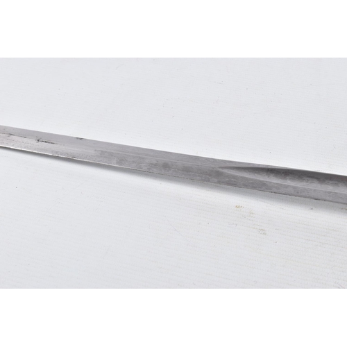 291 - A 19TH OR 20TH CENTURY NAVAL DRESS SWORD, the blade has some ornate decoration on it but it is rubbe... 