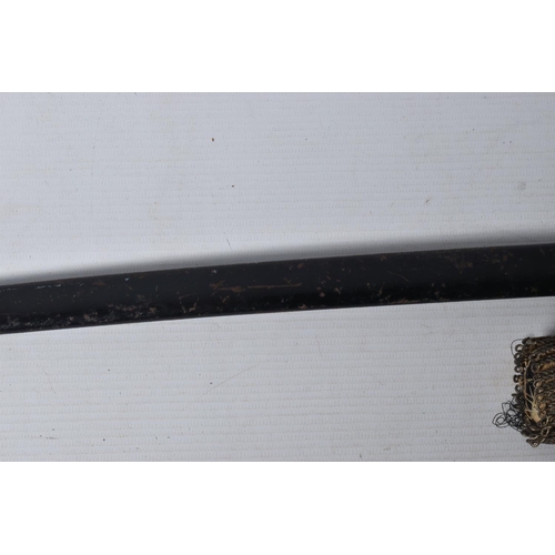 293 - A GERMAN ARMY OFFICERS SWORD MADE BY WKC, the blade is un-etched, the knights head and WKC makers na... 